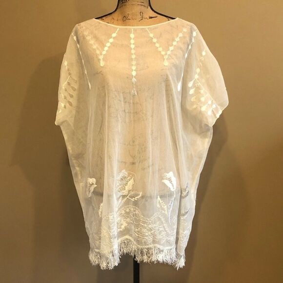 New Anthropologie Veroalfie Blusa Palmeras Poncho - Picture 6 of 10